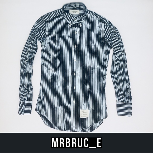 Thom Browne Navy Stripe Casual Shirt (XXS) - Picture 1 of 8